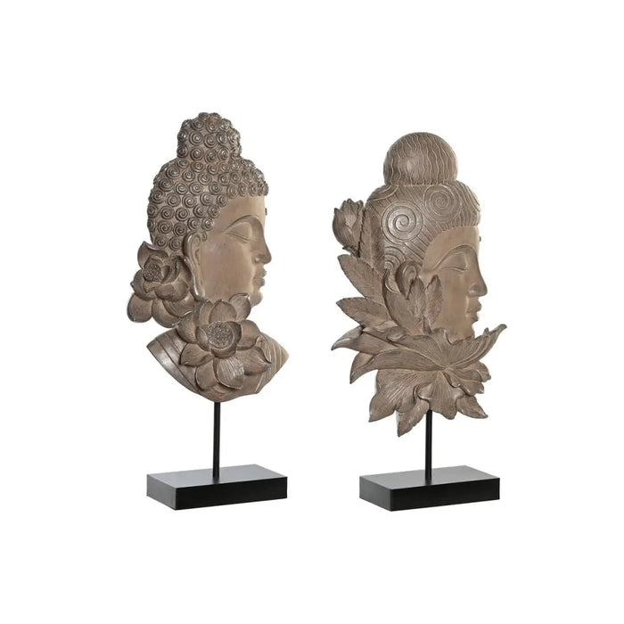 Decorative Figure DKD Home Decor 23 x 8 x 42 cm Black Brown Buddha Oriental (2 Units) - Декорация и Осветление<<<Дом