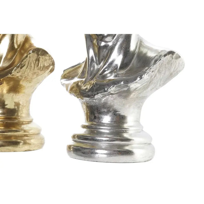 Decorative Figure DKD Home Decor 24,5 x 17,5 x 36 cm Silver Golden Bust Neoclassical (2 Units) - Декорация и