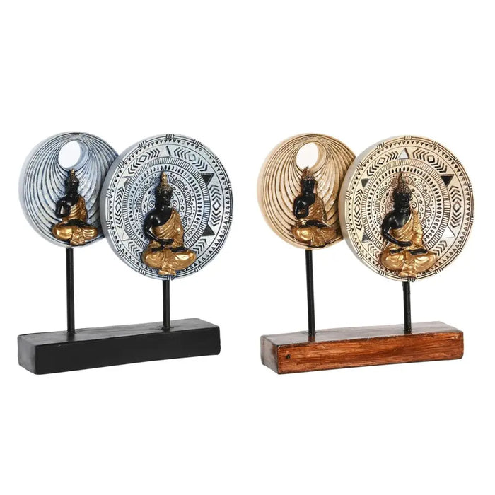Decorative Figure DKD Home Decor 25 x 6,7 x 25,6 cm Beige Blue Buddha Oriental (2 Units) - Декорация и Осветление<<<Дом