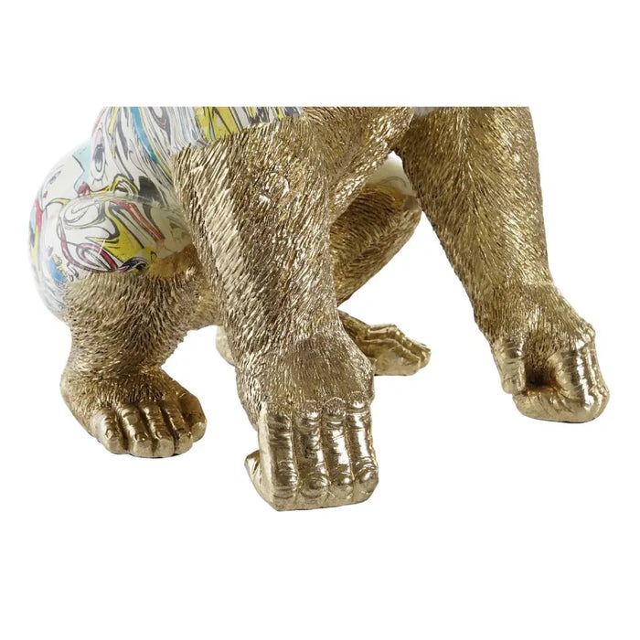 Decorative Figure DKD Home Decor 28,5 x 26,5 x 41 cm Golden Multicolour Gorilla - Декорация и Осветление<<<Дом