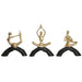Decorative Figure DKD Home Decor 28 x 7 x 35 cm 28 x 8 x 36 cm Black Golden Yoga (3 Units) - Декорация и