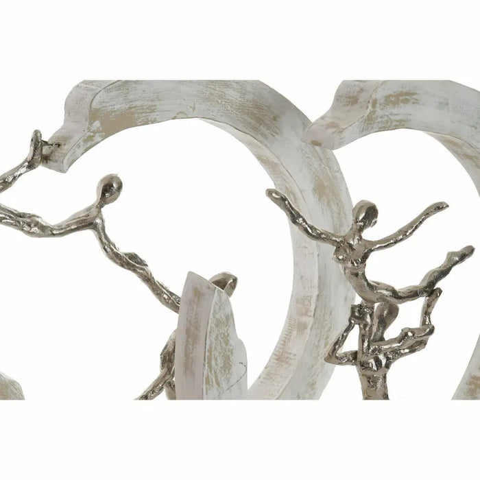 Decorative Figure DKD Home Decor 32,5 x 10 x 47 cm Silver White Ballet Dancer Modern Stripped (2 Units) - Декорация и