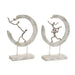 Decorative Figure DKD Home Decor 32,5 x 10 x 47 cm Silver White Ballet Dancer Modern Stripped (2 Units) - Декорация и