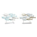 Decorative Figure DKD Home Decor 65,4 x 9 x 39,5 cm Silver Blue Golden Spirals Mediterranean (2 Units) - Декорация и