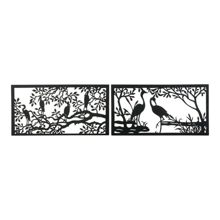 Decorative Figure DKD Home Decor 96 x 1 x 50 cm Black Birds (2 Units) - Декорация и Осветление<<<Дом