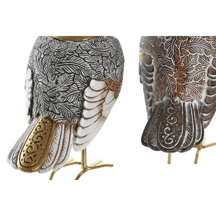 Decorative Figure DKD Home Decor Beige White Resin Bird Modern (12,5 x 7 x 16 cm) (2 Units) - Декорация и