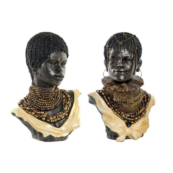 Decorative Figure DKD Home Decor Black Beige Colonial African Woman African Man 26 x 20 x 42 cm (2 Units) - Декорация и