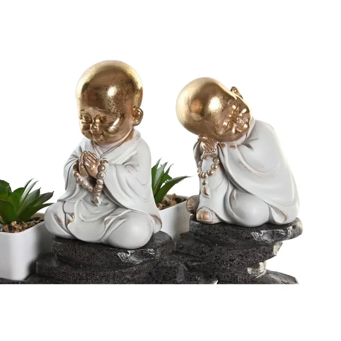 Decorative Figure DKD Home Decor Black Golden White Resin Monk Oriental (21 x 7,5 x 25 cm) (2 Units) - Декорация и