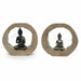 Decorative Figure DKD Home Decor Black Natural Buddha 20,5 x 6 x 18,5 cm (2 Units) - Декорация и Осветление<<<Дом
