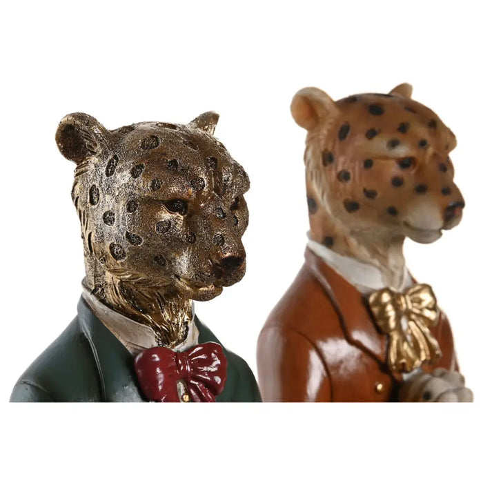 Decorative Figure DKD Home Decor Blue Brown Golden Leopard 16 x 9,5 x 23 cm (2 Units) - Декорация и Осветление<<<Дом
