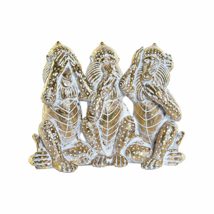 Decorative Figure DKD Home Decor Golden Tropical Monkeys Stripped 21 x 11 x 16,2 cm - Декорация и Осветление<<<Дом