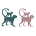 Decorative Figure DKD Home Decor Green Pink Tropical Monkeys 22,5 x 8 x 27,5 cm (2 Units) - Декорация и