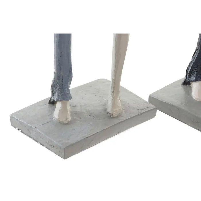 Decorative Figure DKD Home Decor Grey Pink 18 x 10 x 37 cm Pair (2 Units) - Декорация и Осветление<<<Дом
