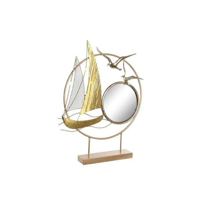 Decorative Figure DKD Home Decor Mirror Golden Metal Mediterranean (53 x 9 x 67 cm) - Декорация и Осветление<<<Дом