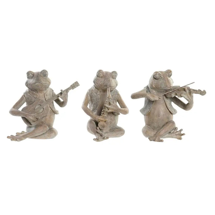 Decorative Figure DKD Home Decor Music 23 x 19,5 x 22,5 cm Brown Frog (3 Units) - Декорация и Осветление<<<Дом