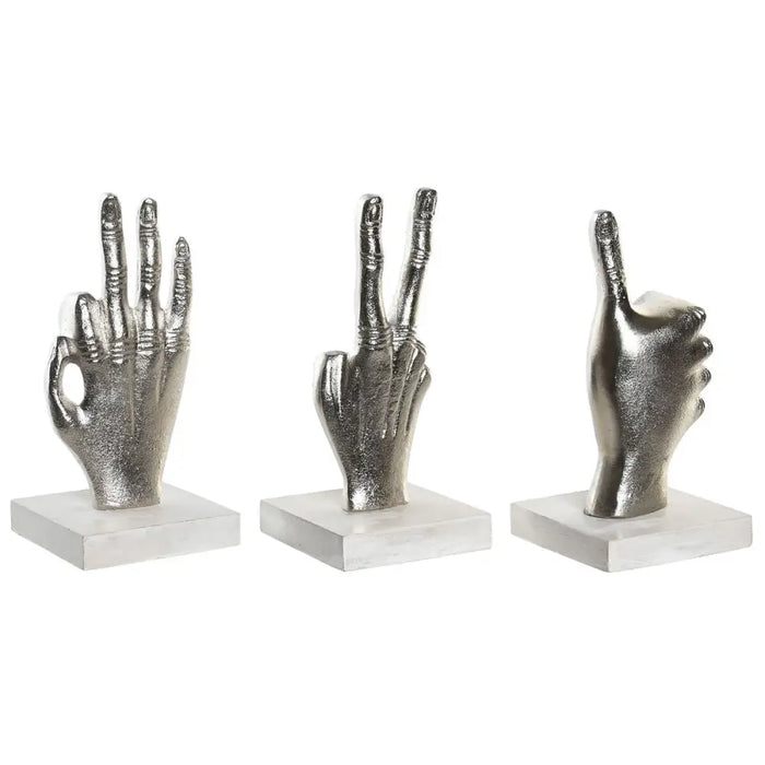 Decorative Figure DKD Home Decor Silver 10 x 10 x 20 cm (3 Units) - Декорация и Осветление<<<Дом