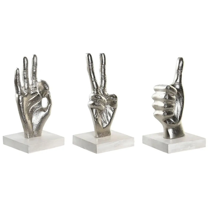 Decorative Figure DKD Home Decor Silver 10 x 10 x 20 cm (3 Units) - Декорация и Осветление<<<Дом