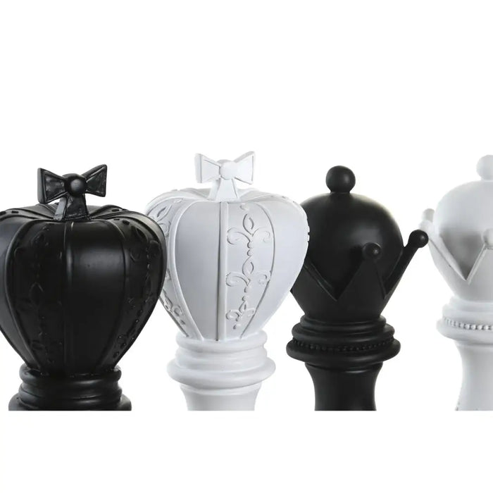 Decorative Figure DKD Home Decor White Black Chess Pieces 12 x 12 x 25,5 cm (4 Units) - Декорация и Осветление<<<Дом
