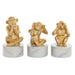 Decorative Figure DKD Home Decor White Golden Tropical Monkeys 10,5 x 10,5 x 18,5 cm (3 Pieces) - Декорация и