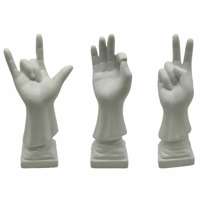 Decorative Figure DKD Home Decor White Hand 7 x 7 x 25 cm (3 Units) - Декорация и Осветление<<<Дом