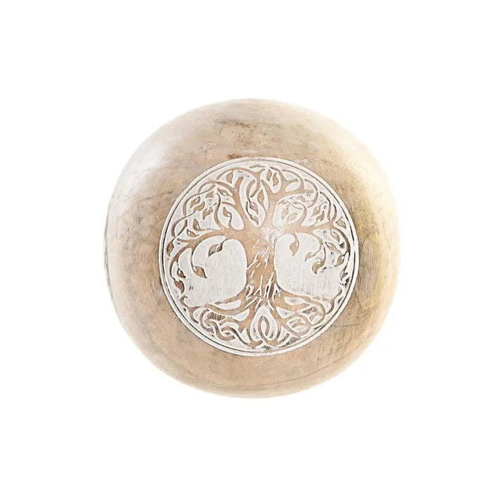 Decorative Figure DKD Home Decor White Natural Tree Owl Stripped 13 x 13 x 13 cm - Декорация и Осветление<<<Дом