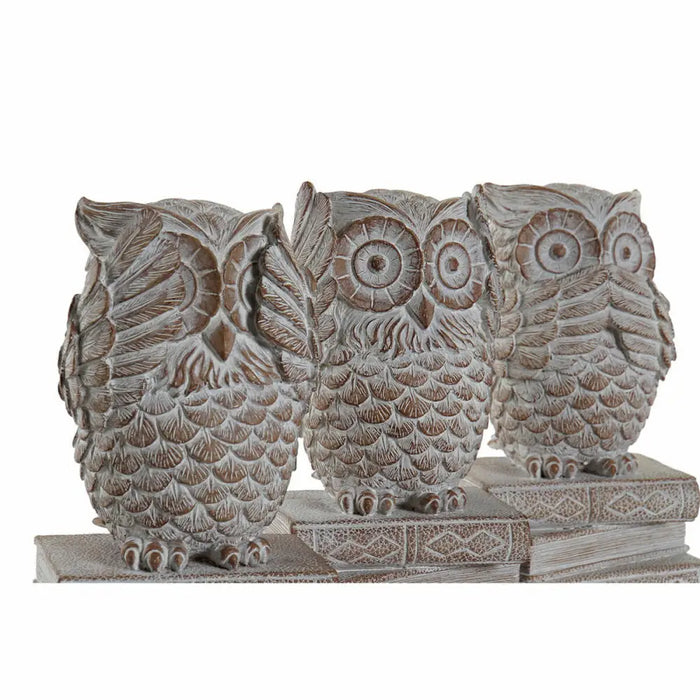 Decorative Figure DKD Home Decor White Owl Stripped 11 x 11 x 20 cm (3 Units) - Декорация и Осветление<<<Дом