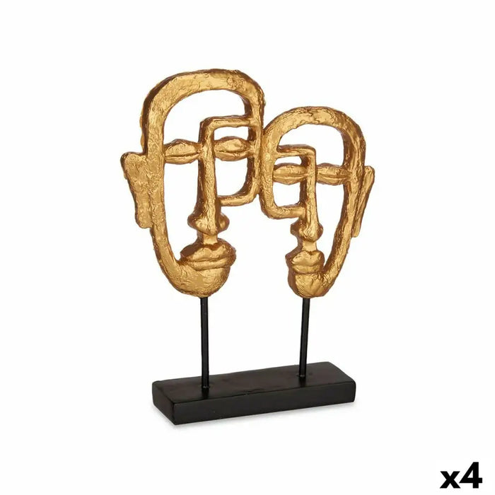 Decorative Figure Gift Decor Golden Face 27 x 32,5 x 10,5 cm (4 Units) - Декорация и Осветление<<<Дом
