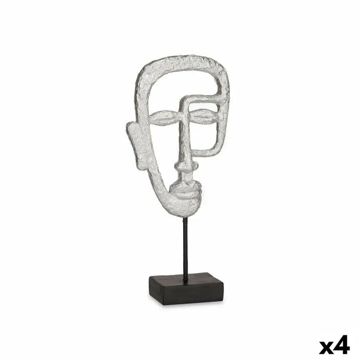 Decorative Figure Gift Decor Silver Face 19,5 x 38 x 10,5 cm (4 Units) - Декорация и Осветление<<<Дом