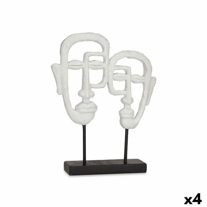 Decorative Figure Gift Decor White Face 27 x 32,5 x 10,5 cm (4 Units) - Декорация и Осветление<<<Дом