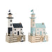 Decorative Figure Home ESPRIT Blue Navy Blue 17 x 8,5 x 30 cm (2 Units) - Декорация и Осветление<<<Дом
