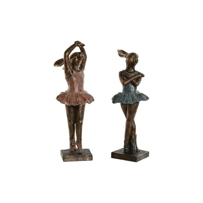 Decorative Figure Home ESPRIT Blue Pink Golden Romantic Ballet Dancer 13 x 12 x 30,5 cm (2 Units) - Декорация и