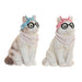 Decorative Figure Home ESPRIT Blue White Pink Cat 13,5 X 13 X 19,5 CM (2 Units) - Декорация и Осветление<<<Дом