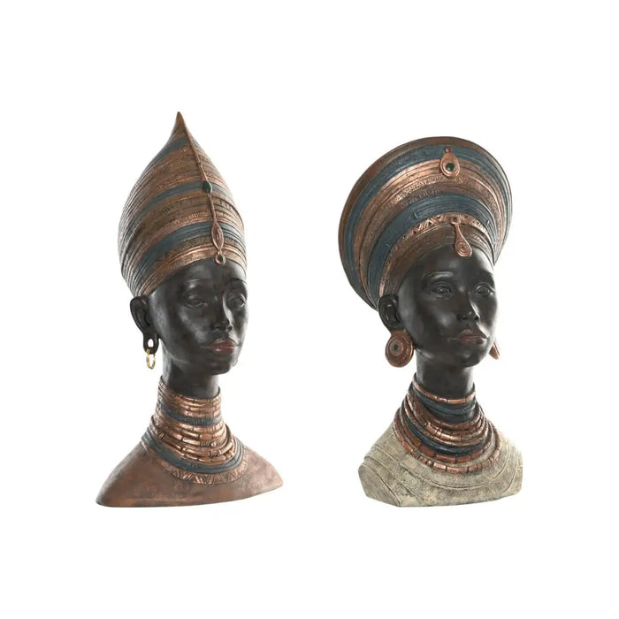 Decorative Figure Home ESPRIT Brown African Woman 30 x 20 x 53 cm (2 Units) - Декорация и Осветление<<<Дом
