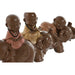 Decorative Figure Home ESPRIT Brown Orange Coral Lime Resin Monk Oriental 13 x 6 x 12,5 cm (3 Units) - Декорация и