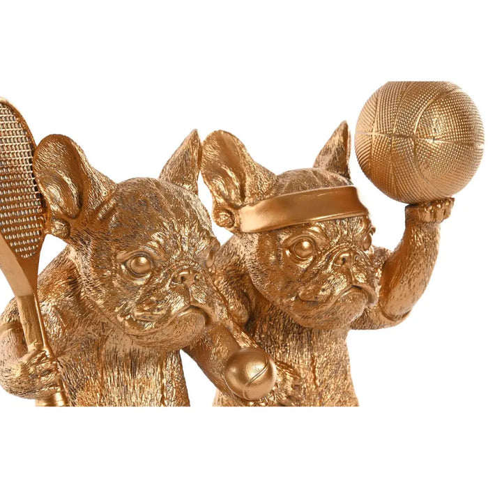 Decorative Figure Home ESPRIT Golden Dog 16,5 X 13 X 27 CM (2 Units) - Декорация и Осветление<<<Дом