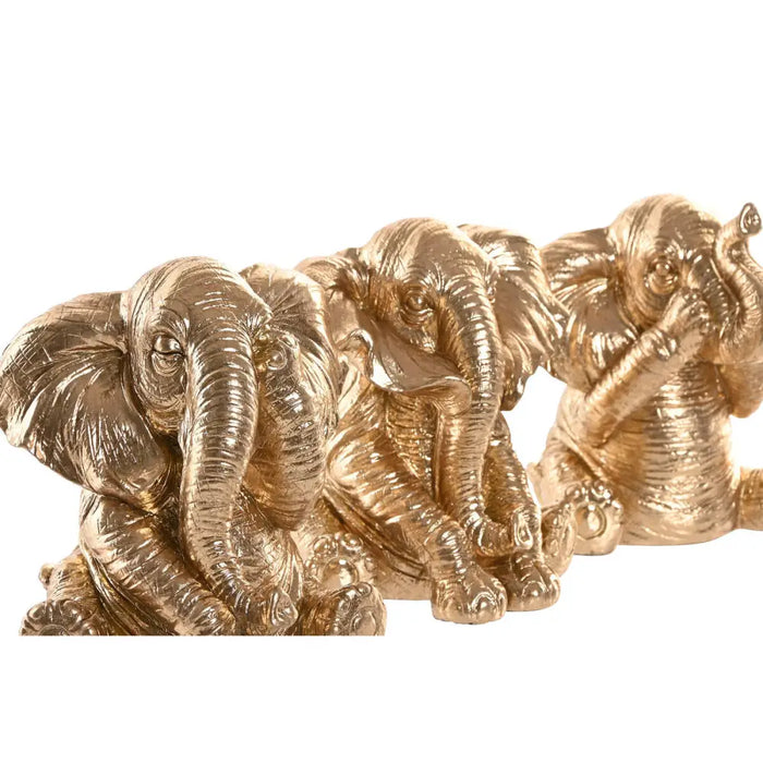 Decorative Figure Home ESPRIT Golden Elephant 13 x 12 x 14 cm (3 Units) - Други артикули за декорация<<<Декорация и
