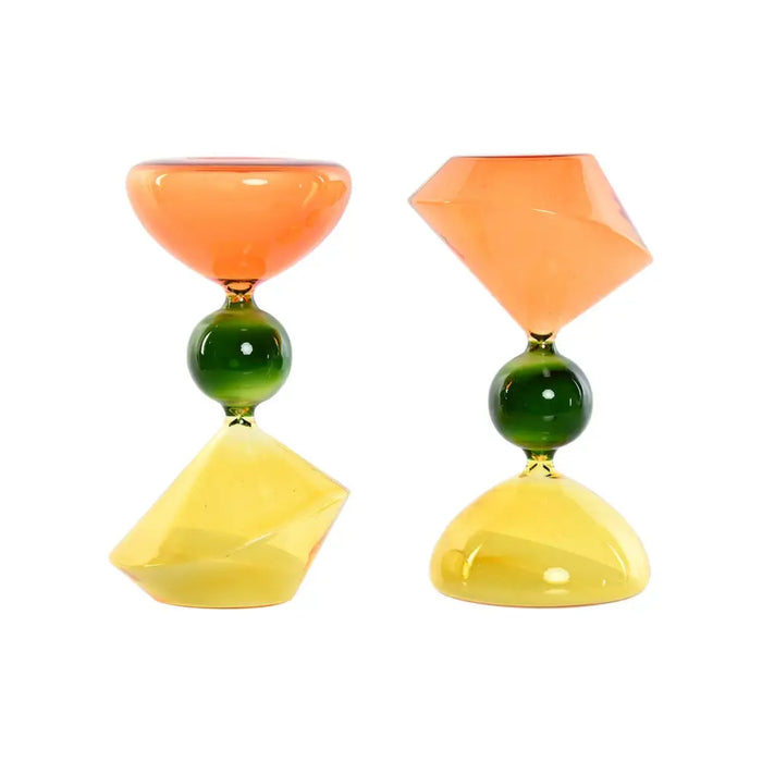 Decorative Figure Home ESPRIT Green Orange 10,3 X 10,3 X 19,5 cm Hourglass (2 Units) - Декорация и Осветление<<<Дом