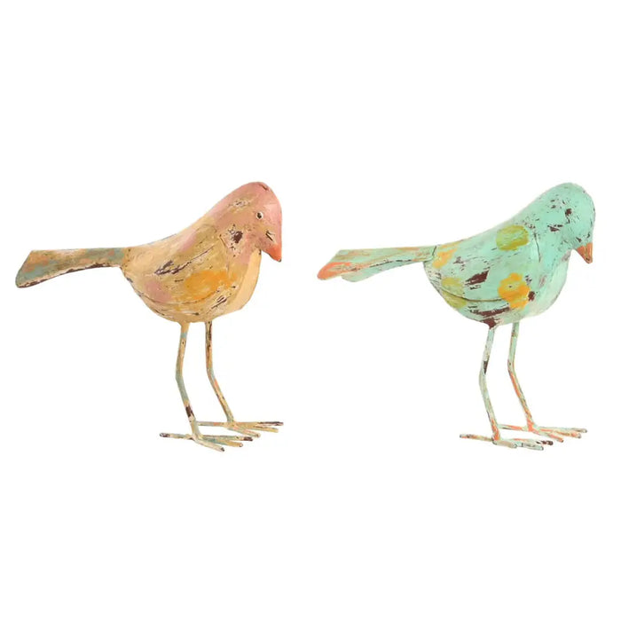 Decorative Figure Home ESPRIT Green Pink 26 x 9 x 24 cm (2 Units) - Декорация и Осветление<<<Дом