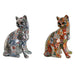 Decorative Figure Home ESPRIT Multicolour Cat Mediterranean 11 x 10 x 16 cm (2 Units) - Декорация и Осветление<<<Дом
