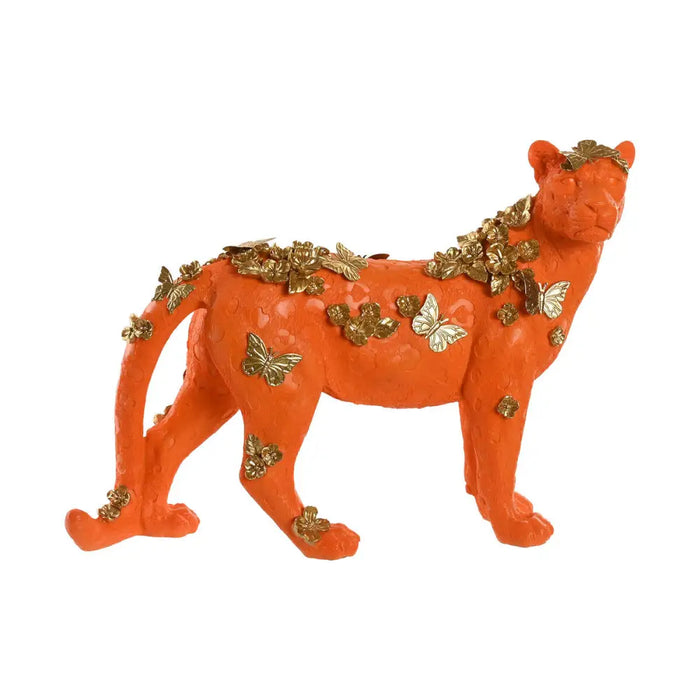 Decorative Figure Home ESPRIT Orange Golden Leopard 60 x 21,5 x 43 cm - Декорация и Осветление<<<Дом