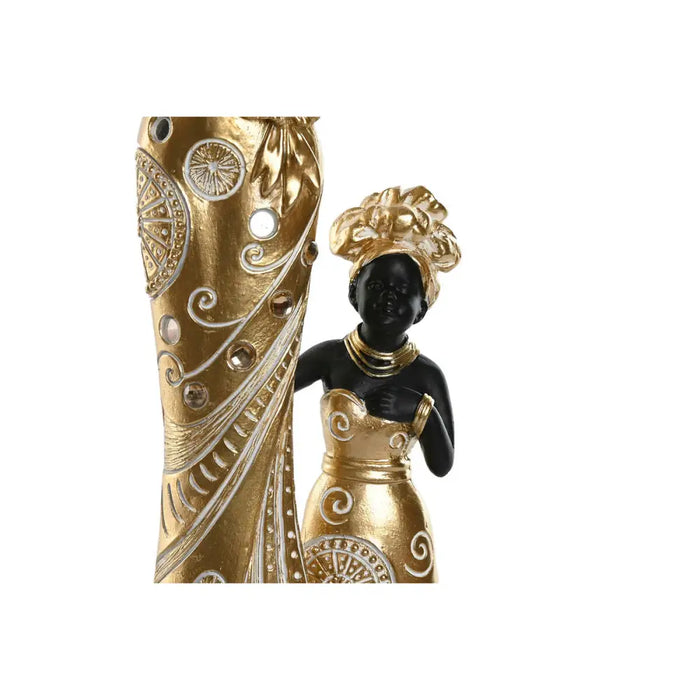 Decorative Figure Home ESPRIT White Black Golden African Woman 10 x 7 x 31 cm (2 Units) - Декорация и Осветление<<<Дом
