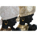 Decorative Figure Home ESPRIT White Black Golden African Woman 15 x 9 x 25 cm (2 Units) - Декорация и Осветление<<<Дом