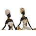 Decorative Figure Home ESPRIT White Black Golden Elephant African Woman 21 x 11 x 32 cm (2 Units) - Декорация и