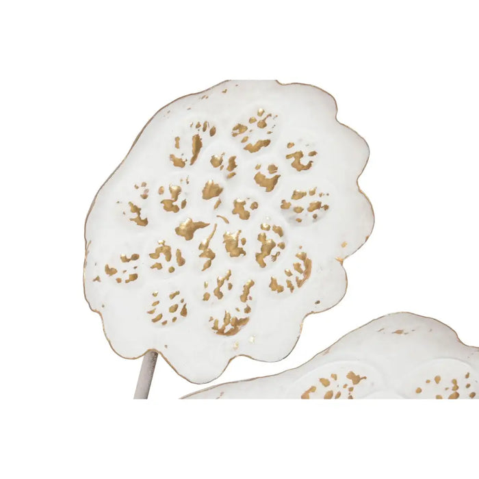 Decorative Figure Home ESPRIT White Golden Flower Stripped 137 X 11 X 56,5 CM - Декорация и Осветление<<<Дом