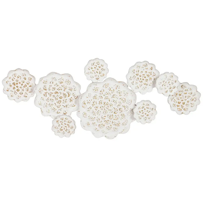 Decorative Figure Home ESPRIT White Golden Flower Stripped 137 X 11 X 56,5 CM - Декорация и Осветление<<<Дом