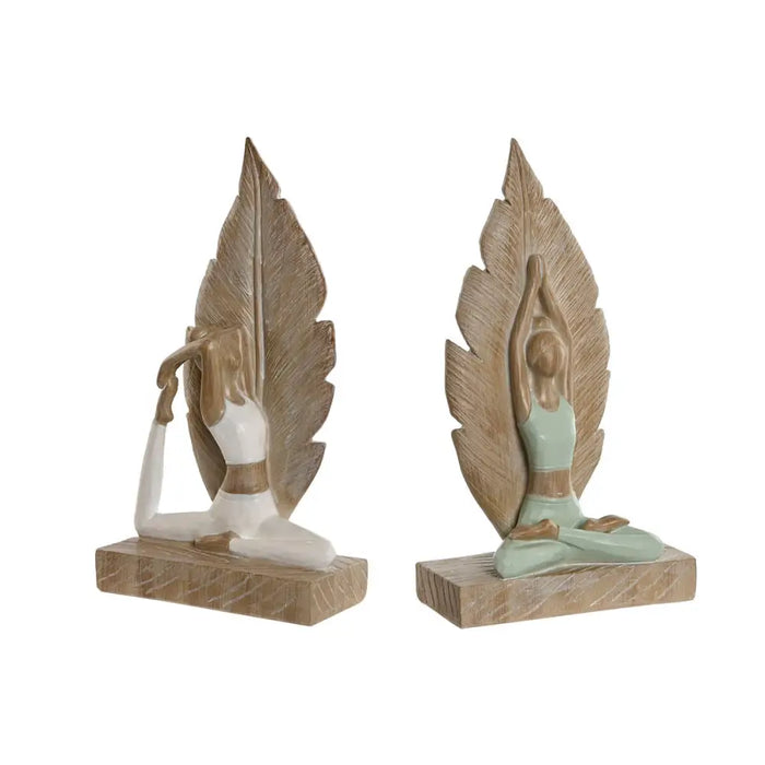 Decorative Figure Home ESPRIT White Green Scandi 15,5 x 7,5 x 26,5 cm (2 Units) - Декорация и Осветление<<<Дом
