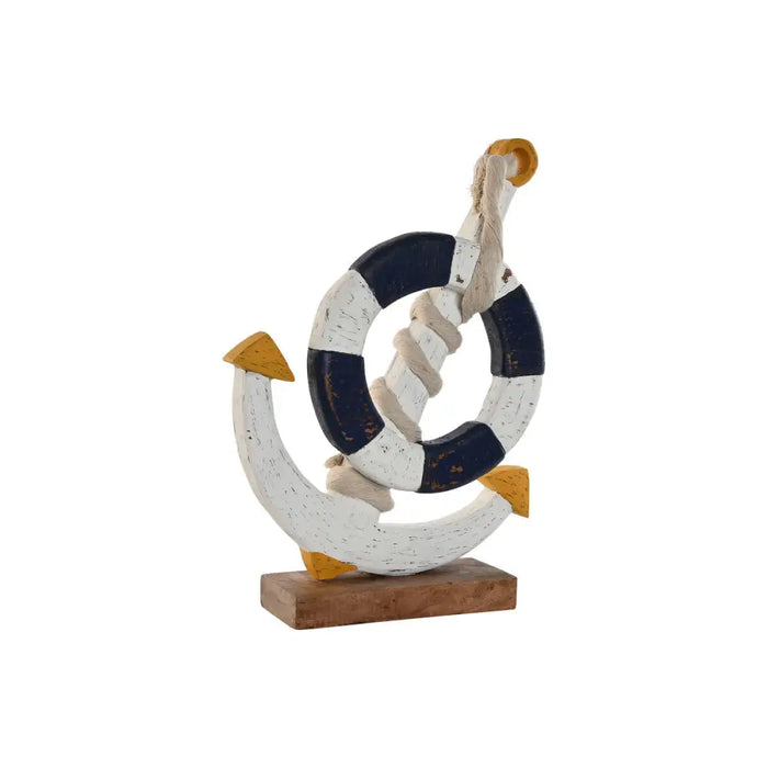 Decorative Figure Home ESPRIT White Natural Navy Blue 34 x 9 x 45 cm - Декорация и Осветление<<<Дом