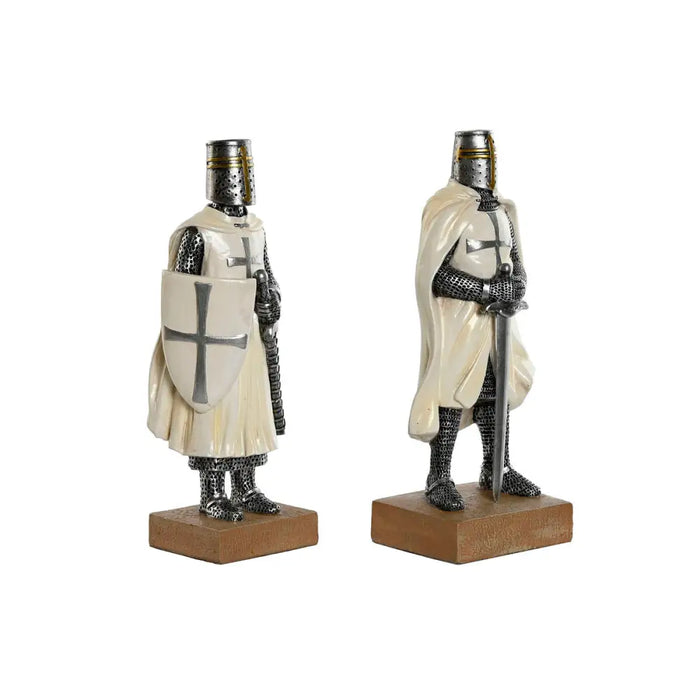 Decorative Figure Home ESPRIT White Silver Resin 10 x 8 x 25 cm (2 Units) - Декорация и Осветление<<<Дом