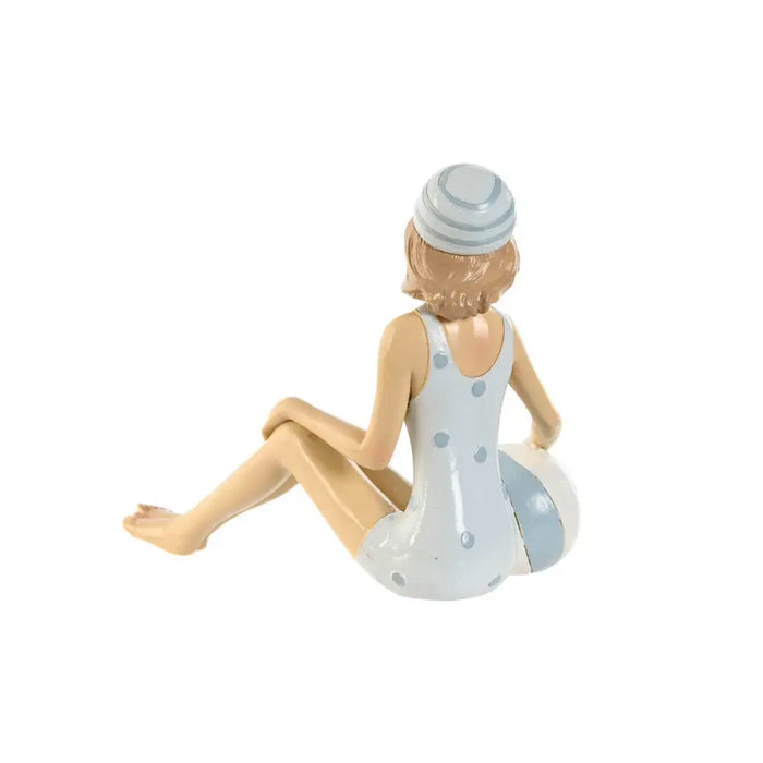 Decorative Figure Home ESPRIT White Sky blue Mediterranean 8 x 8 x 12,5 cm (2 Units) - Декорация и Осветление<<<Дом