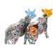 Decorative Figure Home ESPRIT Yellow Blue Multicolour Bull 16 x 6 x 12 cm (2 Units) - Декорация и Осветление<<<Дом